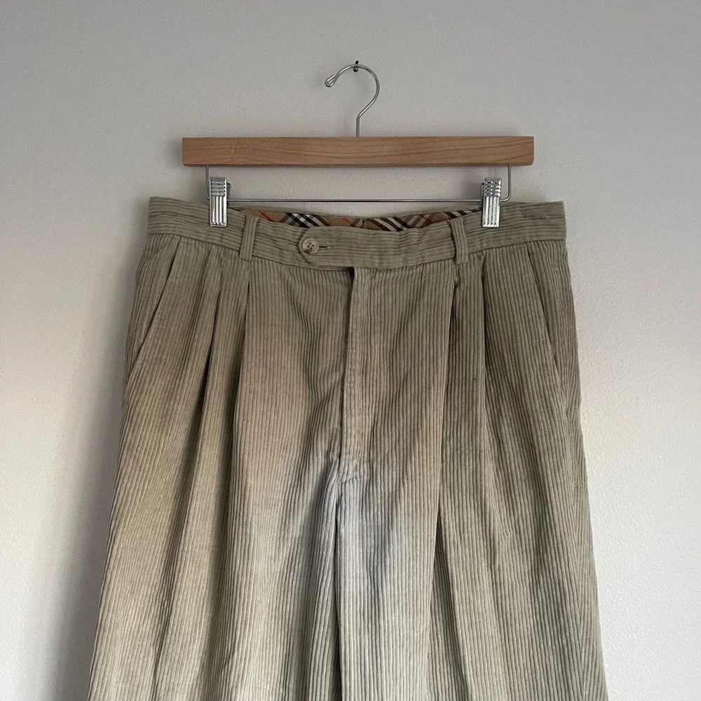 Burberry Beige‎ Corduroy Cotton Trouser Pants Size